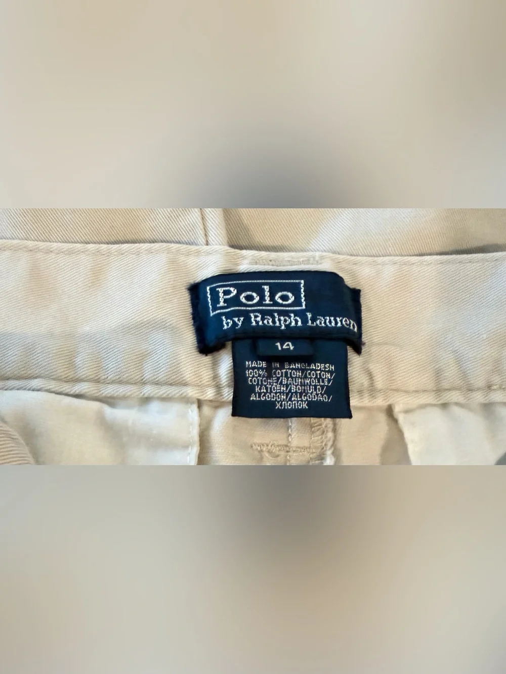 POLO Ralph Lauren Kids Unisex off white straight leg pants, size 14
